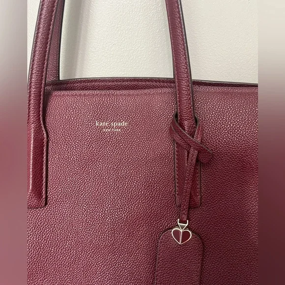 Kate Spade♠️ Maroon Long Strap Tote Bag! - Picture 6 of 8